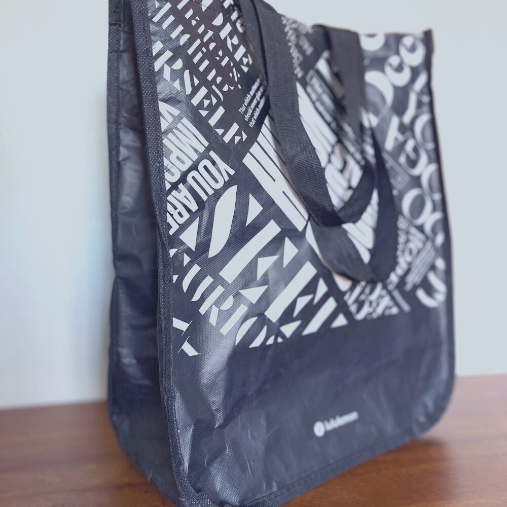 Lululemon Large Reusable Manifesto Tote - Black & White